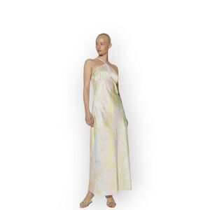 Something New Claudia Maxi Dress Pastel Yellow Blue Women’s Size M
